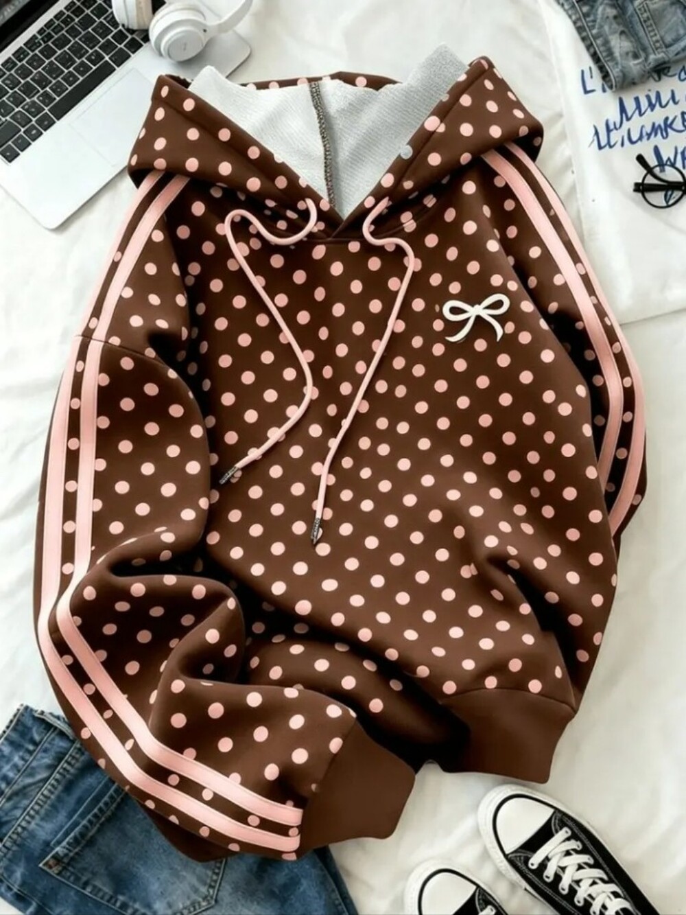 Halloween Sweatshirt for Women with Bow, Autumn/Winter Loose Fit Hoodie